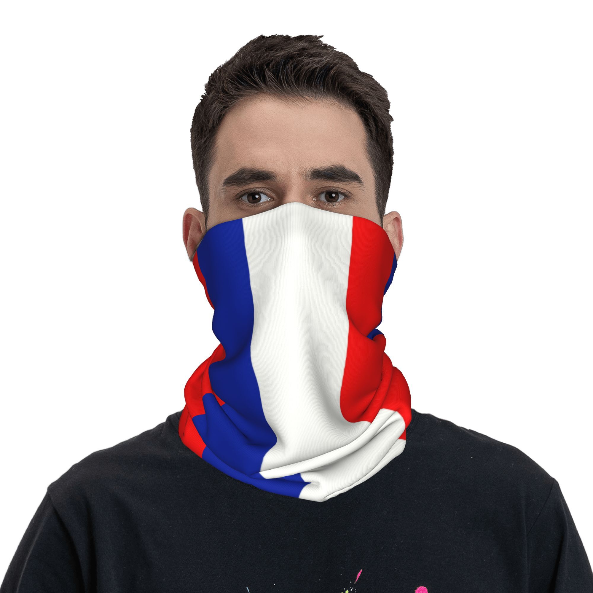 Custom French Flag France Band - Neck Gaiter Fleece 评论和价格