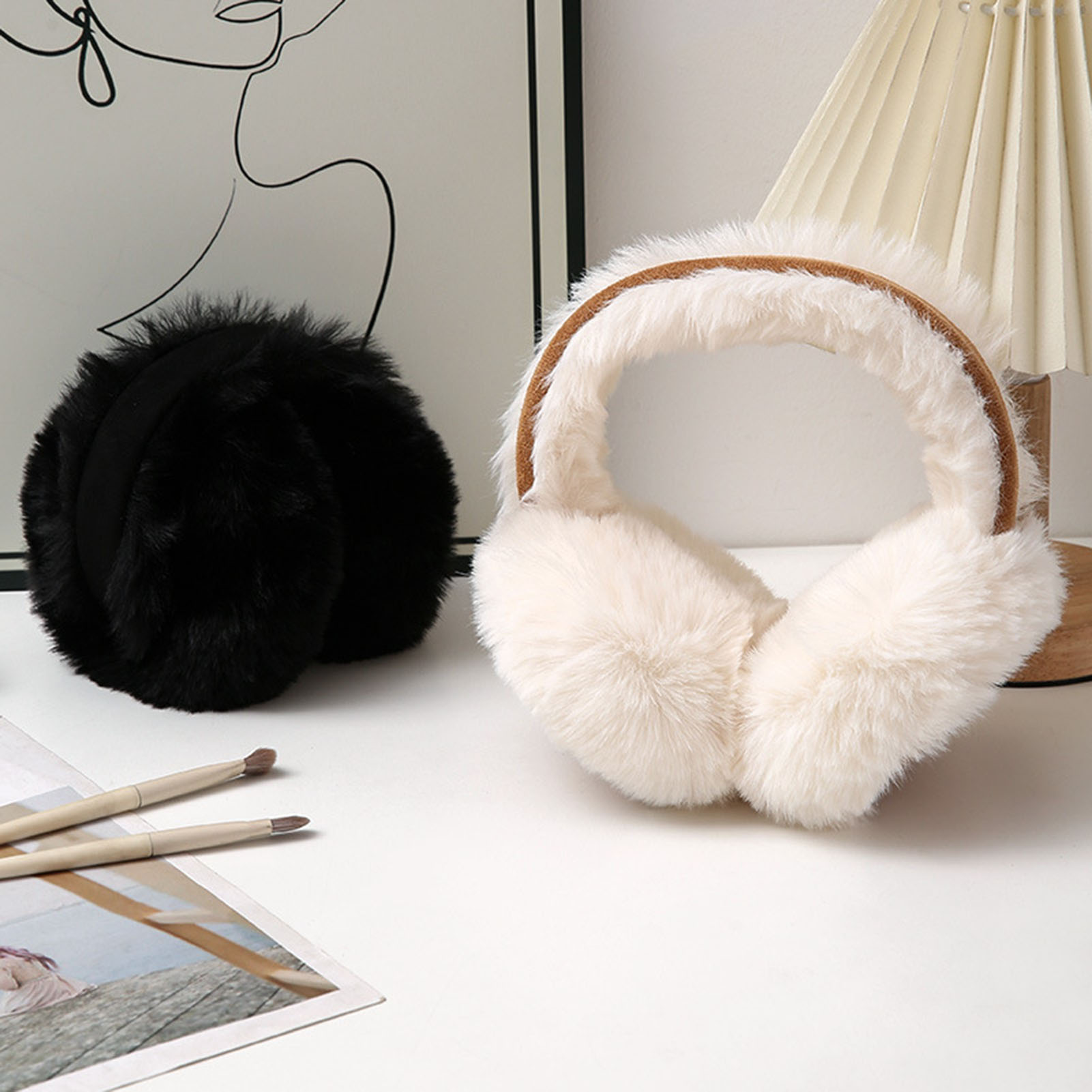 Windproof Earmuffs Plush Warm  - Earmuffs Foldable 评论和价格
