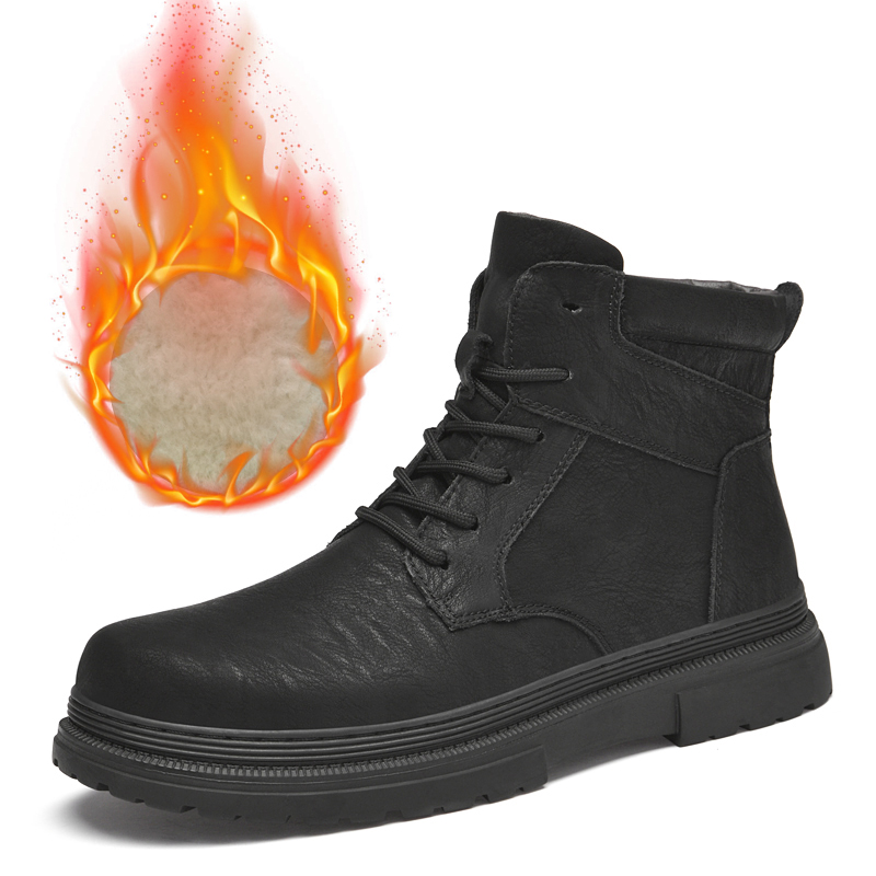 Warm Winter Men Leather Shoes  - Waterproof Winter Boot 评论和价格
