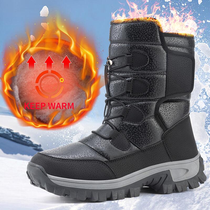 New Warm Men Plush Snow Boots  - Waterproof Winter Boot 评论和价格